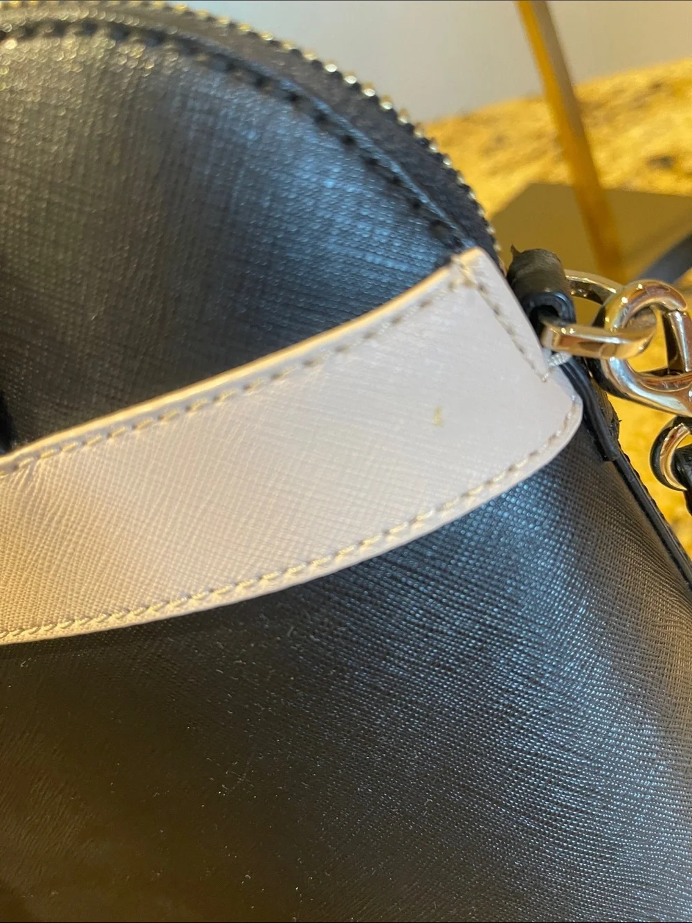 kate spade Black Satchel with Cream Bow Trim